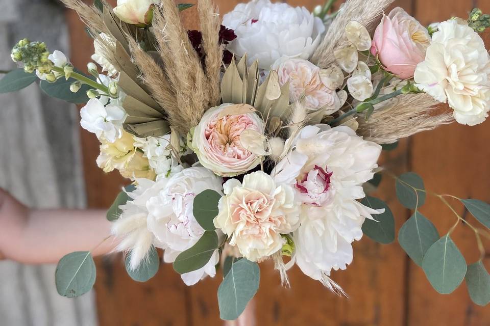 Bouquet bohème romantique