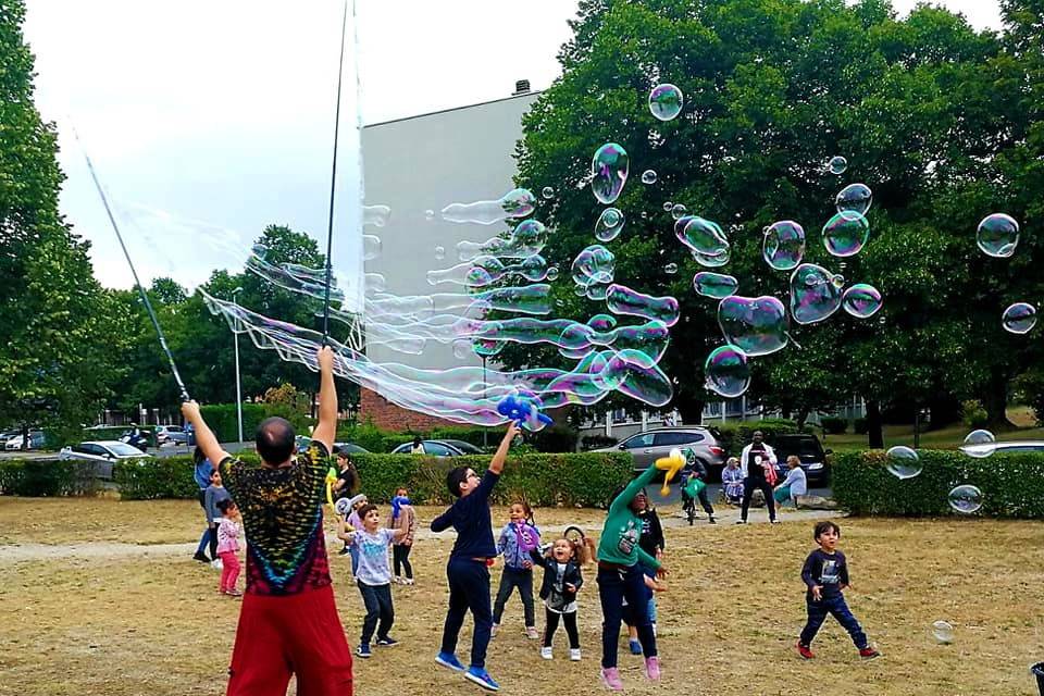 Bulles en extérieur