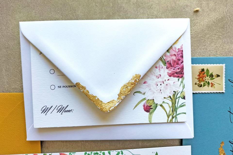 Gold leaf envelope