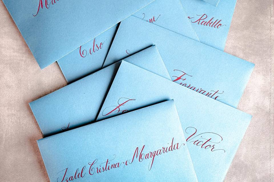 Hand calligraphy envelopes