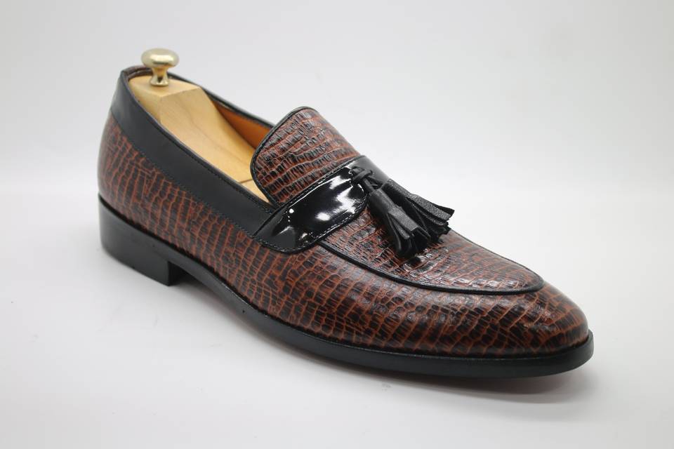 Mocassin Croco Liseré Vernis