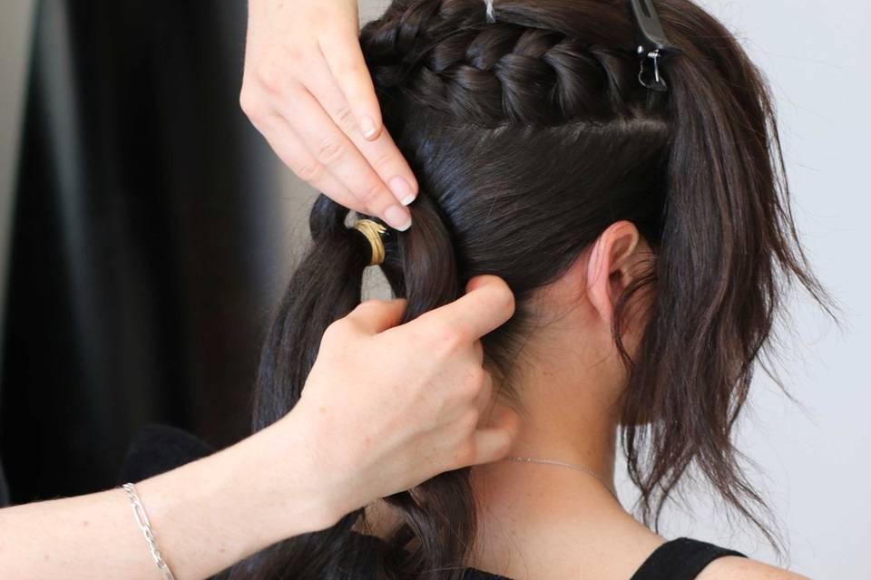 Montage du chignon mariée