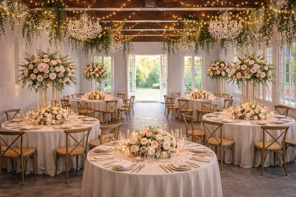 Tables rondes orangerie