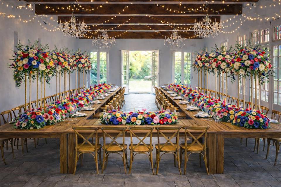 Table en U orangerie