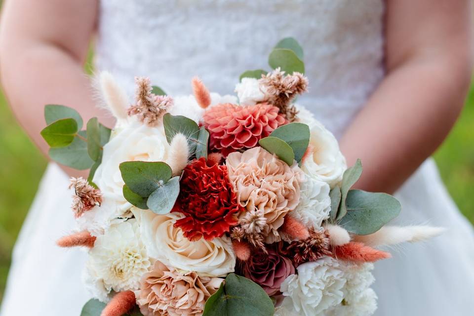 Bouquet de mariée terracota