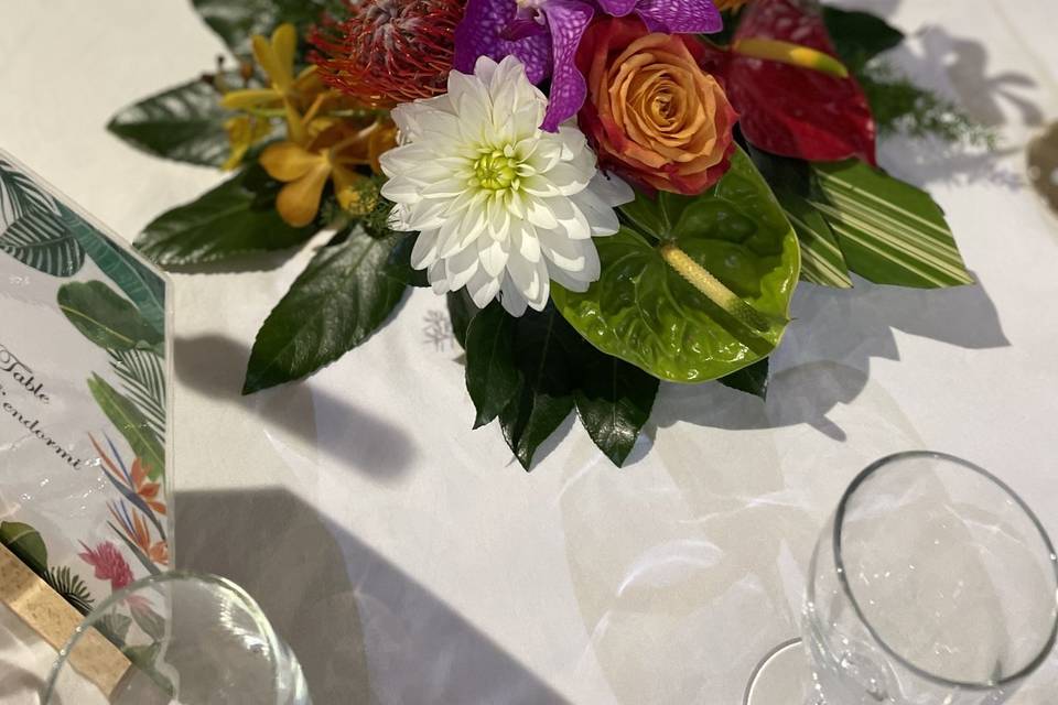 Centre de table exotique