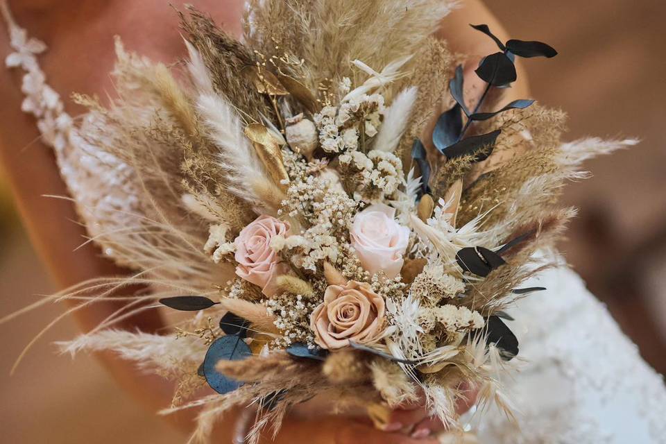Bouquet de mariée séché