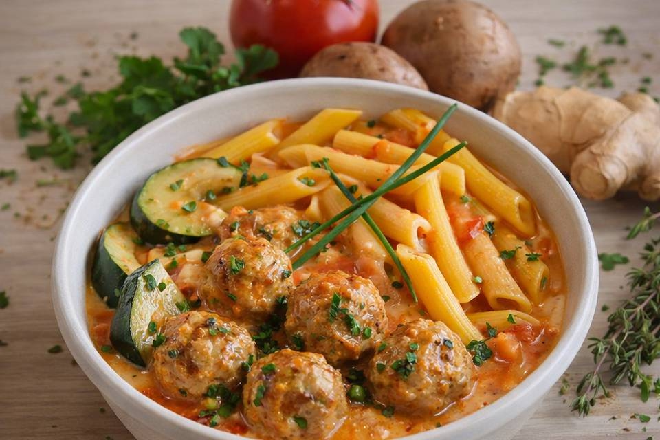 Boulette de scampis au vin bl