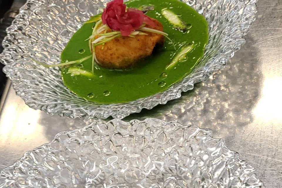 Arancini et pesto d'herbe