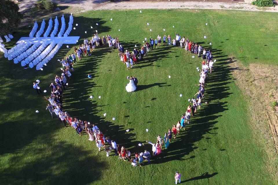 Photo cœur vue drone