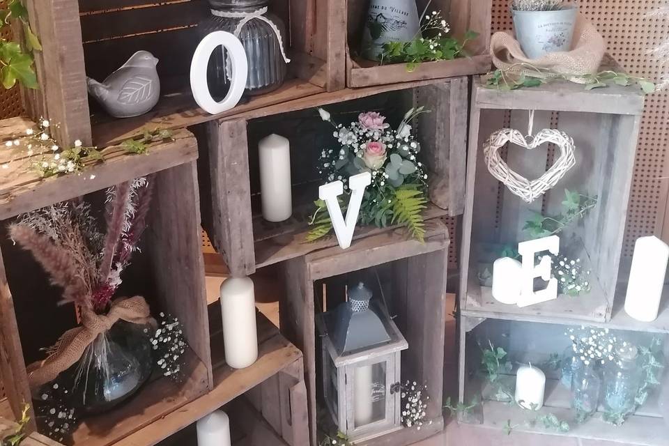 Décor caisses en bois