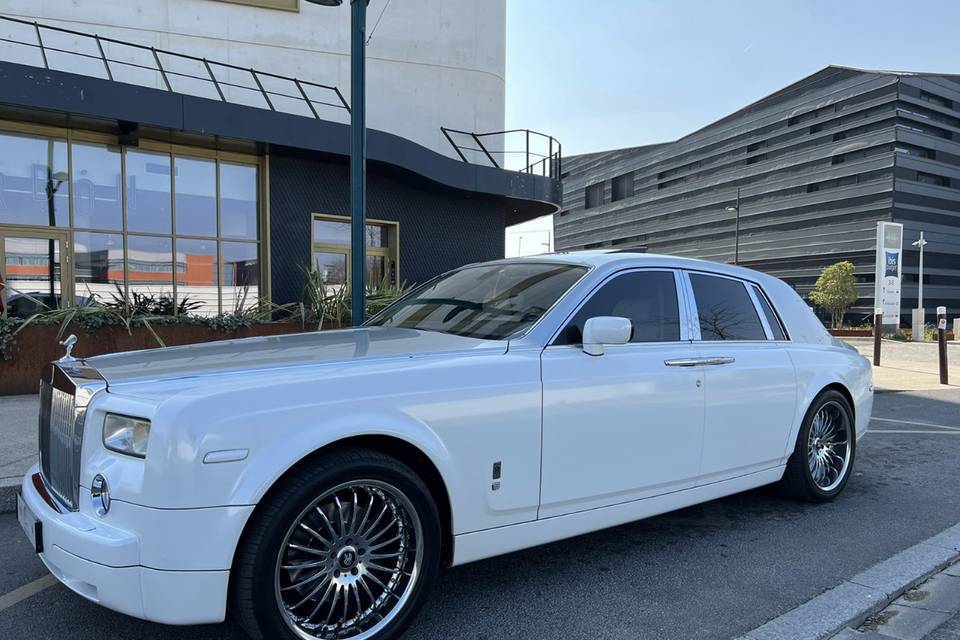 Rolls phantom blanc pailleté