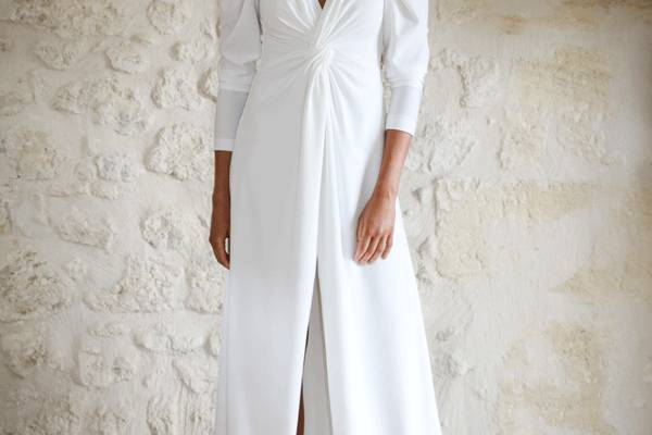 Robe drapée en crêpe Vogue