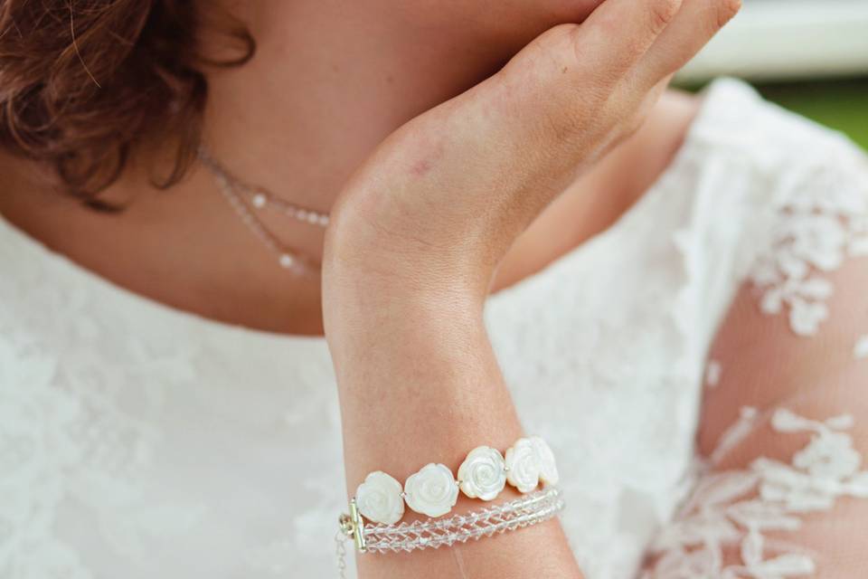 Bracelet de mariée en nacre