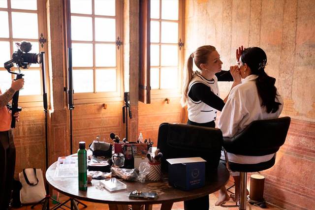 Maquillage de mariée en châtea