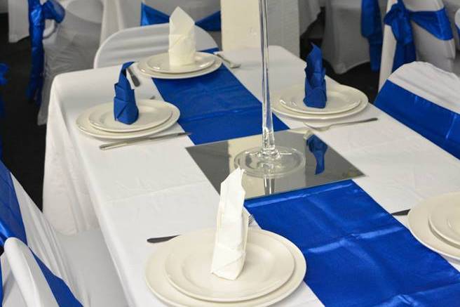 Mariage thème: Bleu roi/blanc