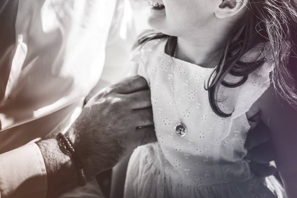 Papa et sa fille baptisée