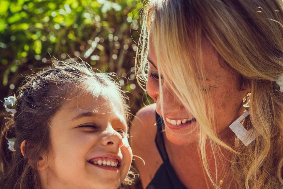 Maman et sa fille baptisée