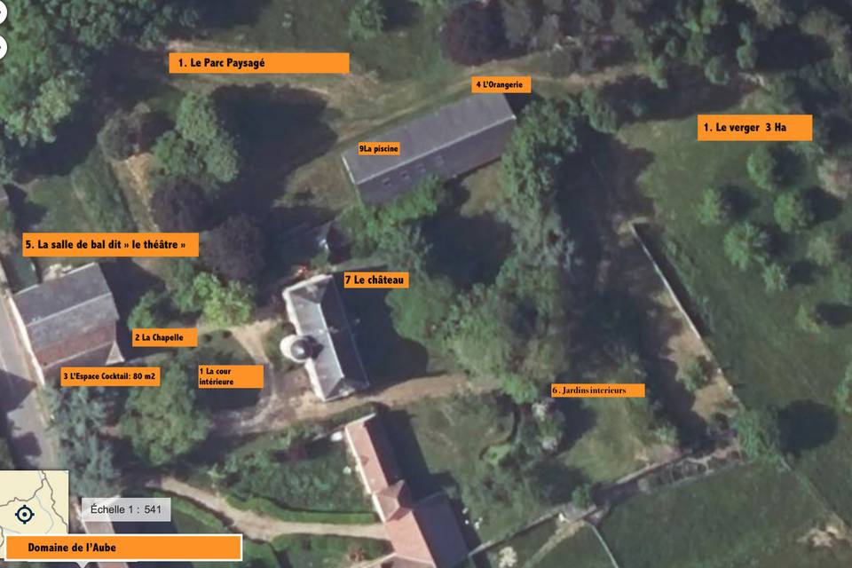 Plan du domaine de L'aube