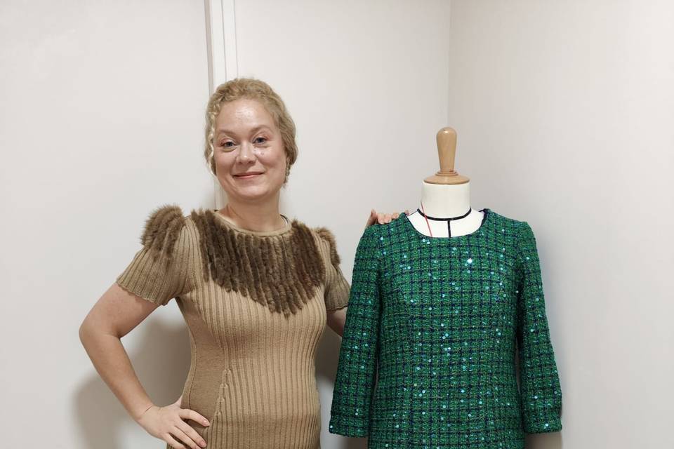 Robe en tweed de laine