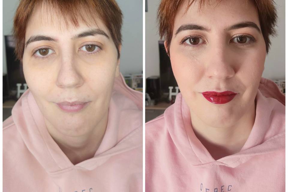Avant/après maquillage jour