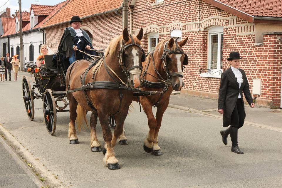 Mariage calèche