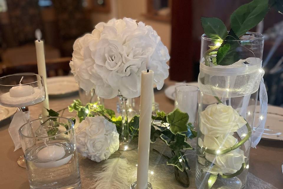 Table thème blanc romantique