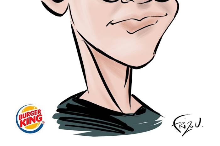 Caricature sur tablette
