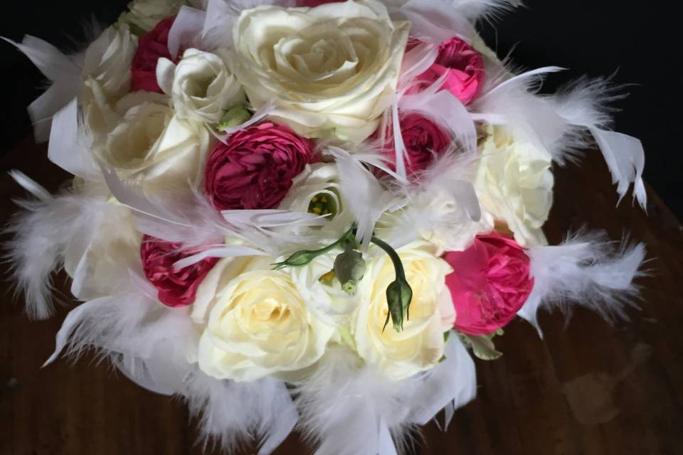 Bouquet de mariée plume.