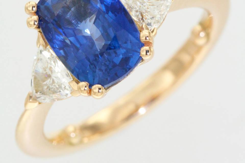 Bague saphirs, diamants