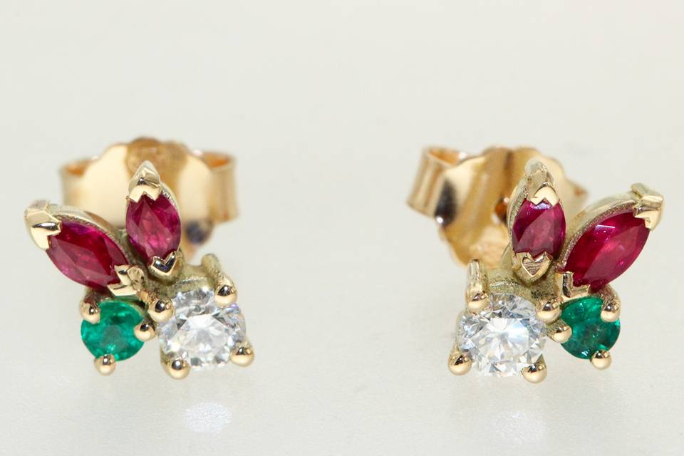 Boucles, d'oreilles fleurs