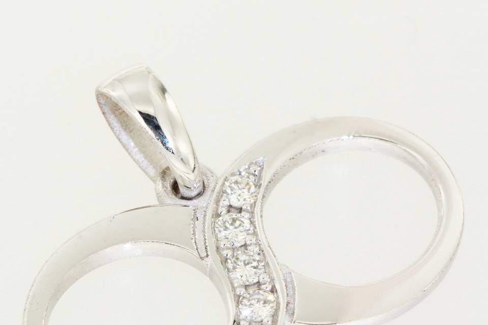 Pendentif infini or blanc