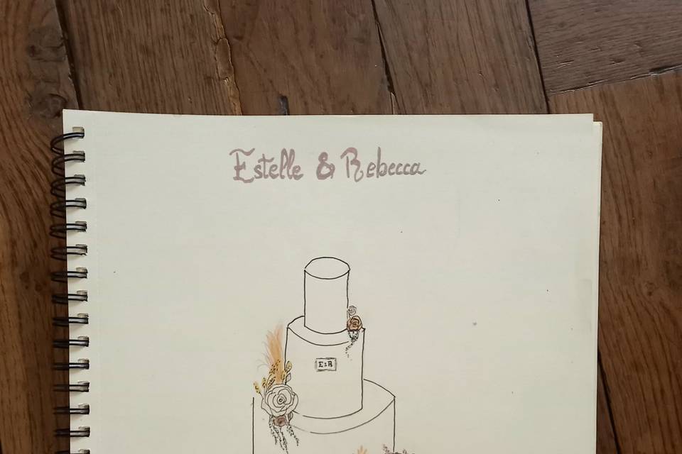 Croquis Wedding-cake Boho