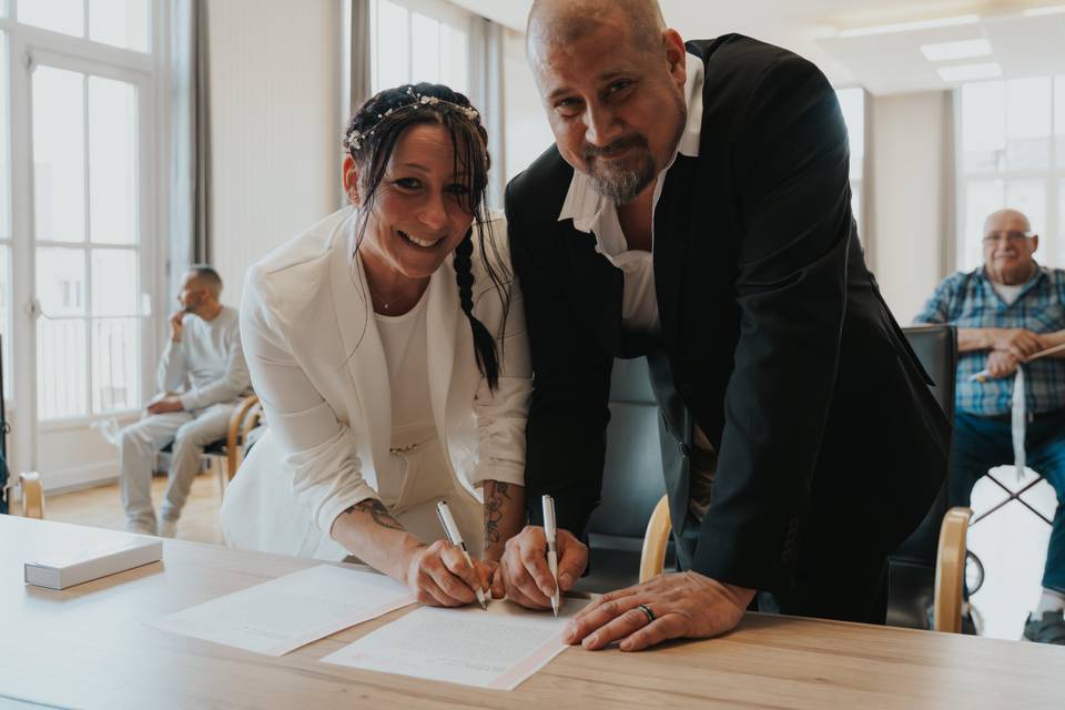 Moment officiel de l’union.