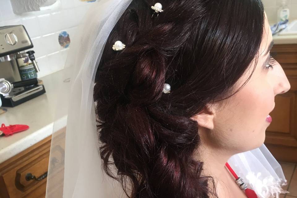 Chignon mariée avec voile