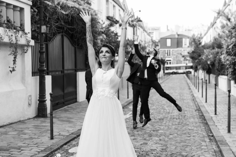 Lancé de bouquet mariée