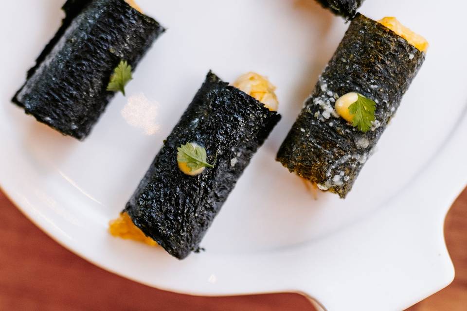 Tube de nori, tartare crevette