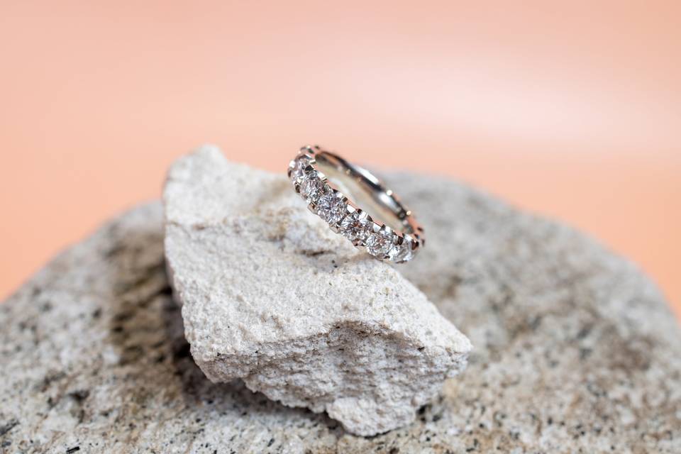 bague argent sur quartz blanc