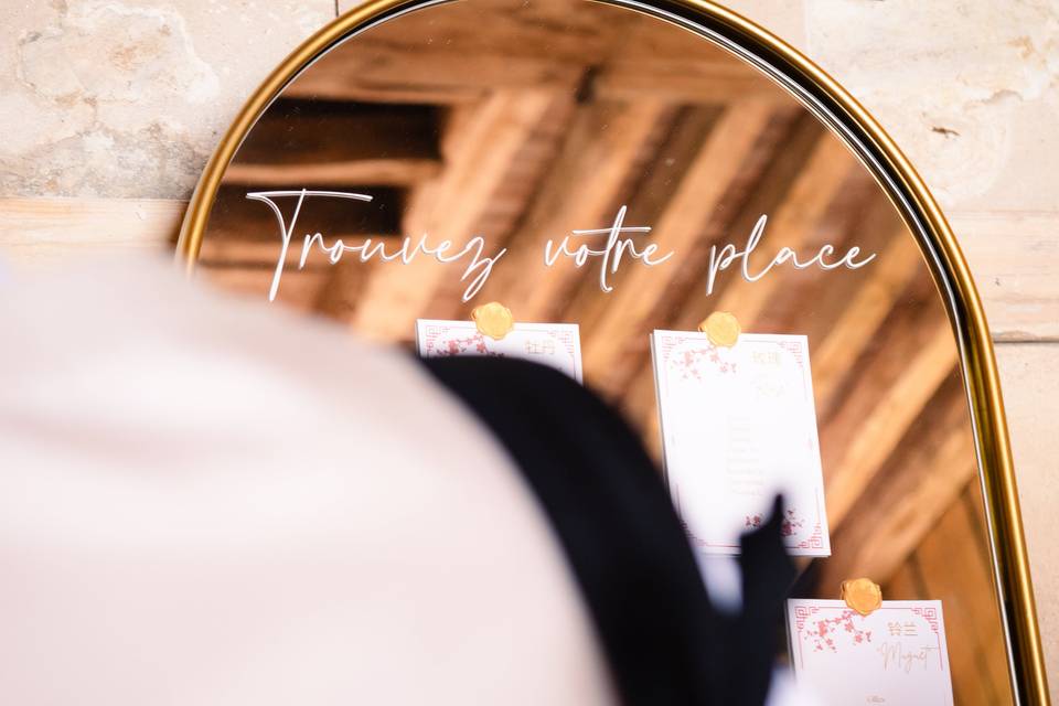 Plan de table miroir