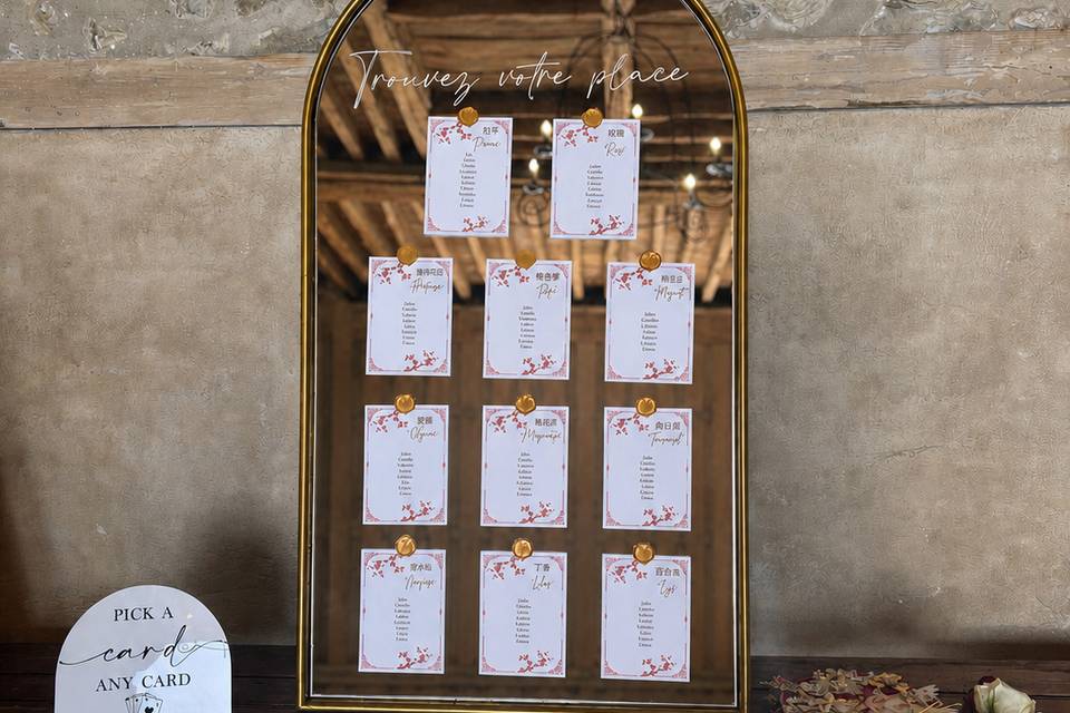 Plan de table miroir