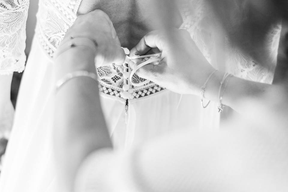Boutonnage de la robe