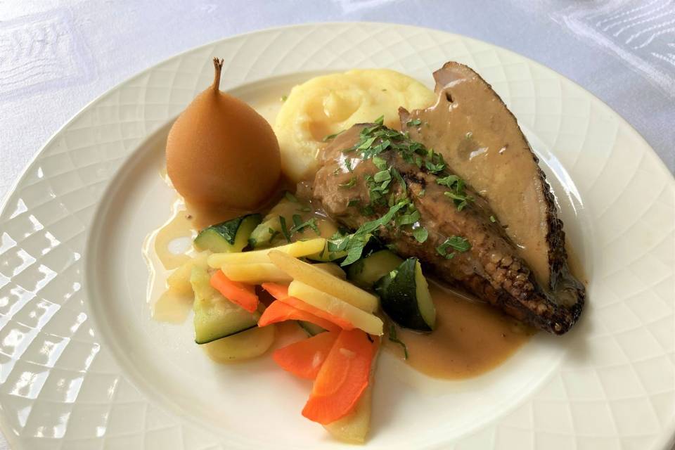 Filet de canette aux poires