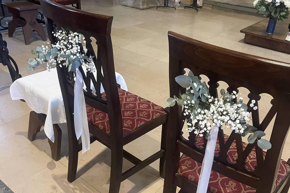 Décoration chaise des mariés à