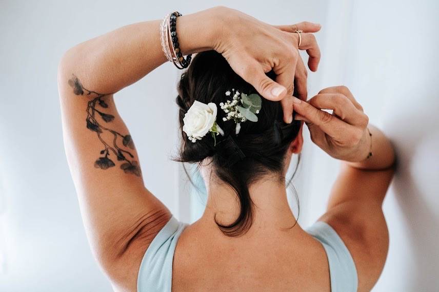 Fleur coiffure mariée
