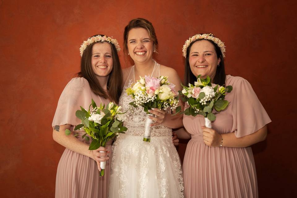 Bouquet de mariée et temoins