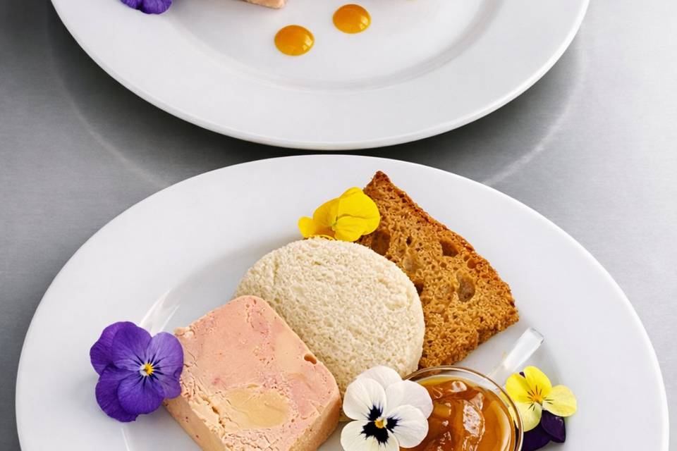 Foie gras, compoter de mangue