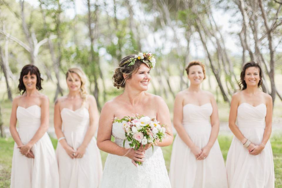Mariée et les bridesmaids