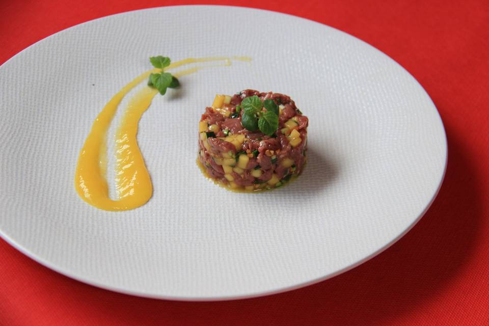 Tartare de canard et mangue