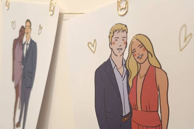 Couple dessiné mariage