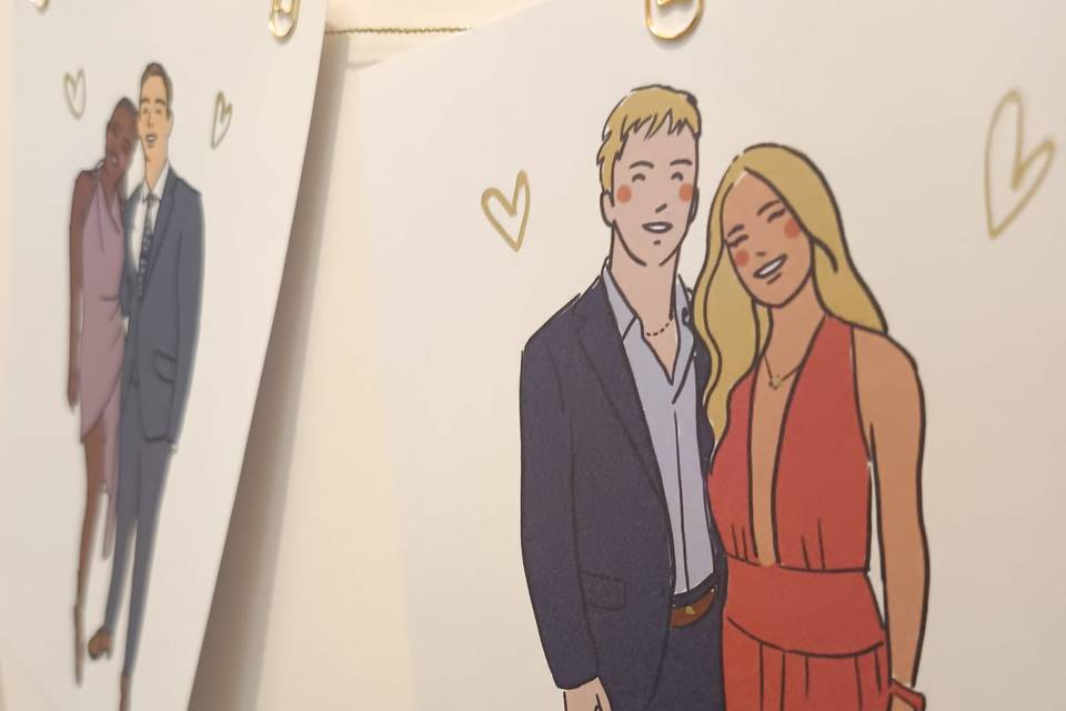 Couple dessiné mariage
